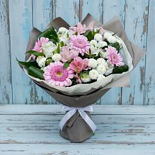 Букет цветов из:  Герберы, Альстромерии и Хризантемы в Ольгино
