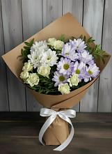 Букет цветов из:  Хризантемы и Розы в Ольгино