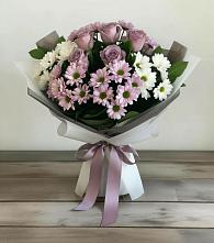 Букет цветов из:  Хризантемы и Розы #REPLACE_PRED# Ольгино