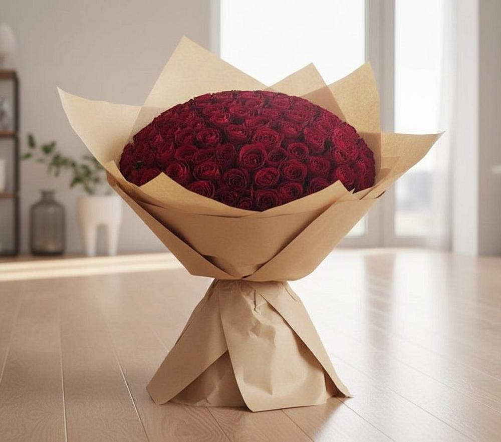 Букет 101 Красная роза в Ольгино