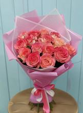 Букет 15 Розовых роз Равель в Ольгино